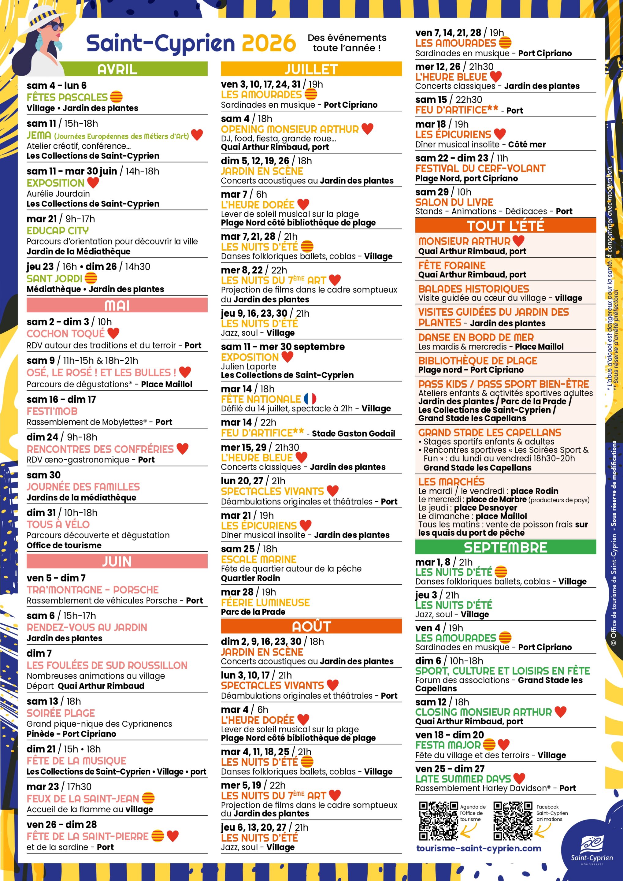 Les grands événements avril-septembre 2026