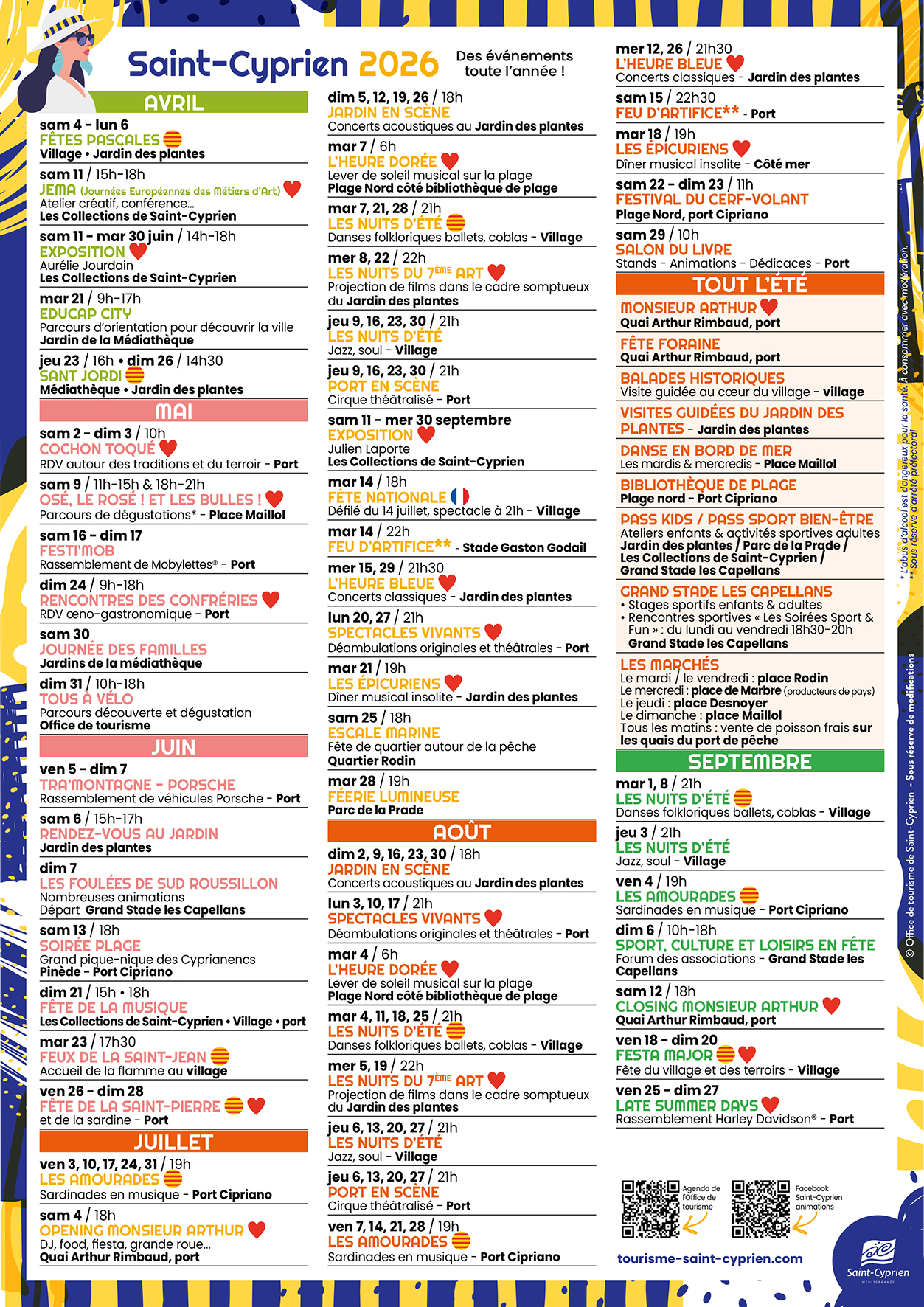 Les grands événements avril-septembre 2026