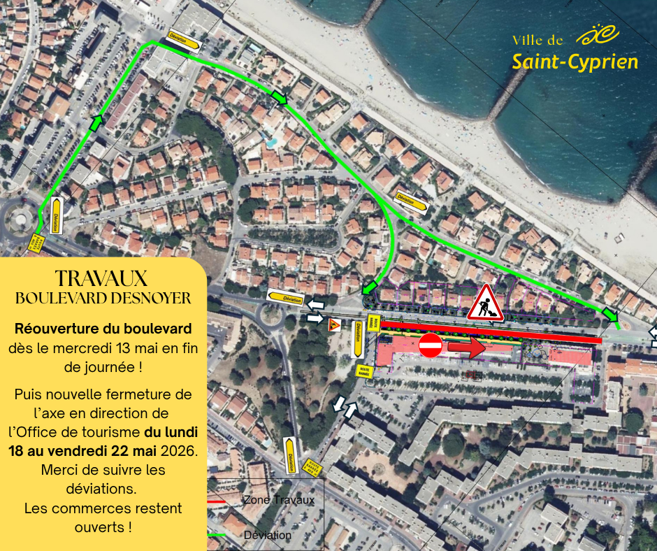 Boulevard Desnoyer : réouverture de l’axe ce mercredi soir avant la reprise des travaux du 18 au 22 mai